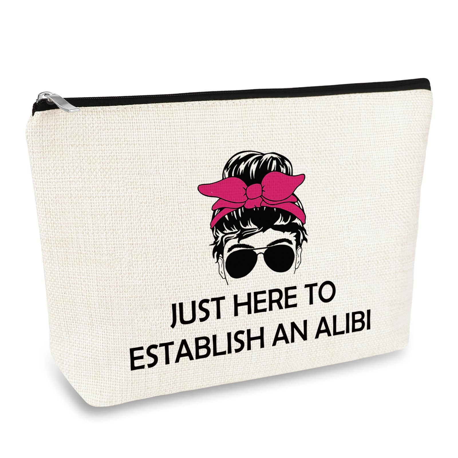 True Crime Gift for Girls Women Makeup Bag Lover Gifts beige
