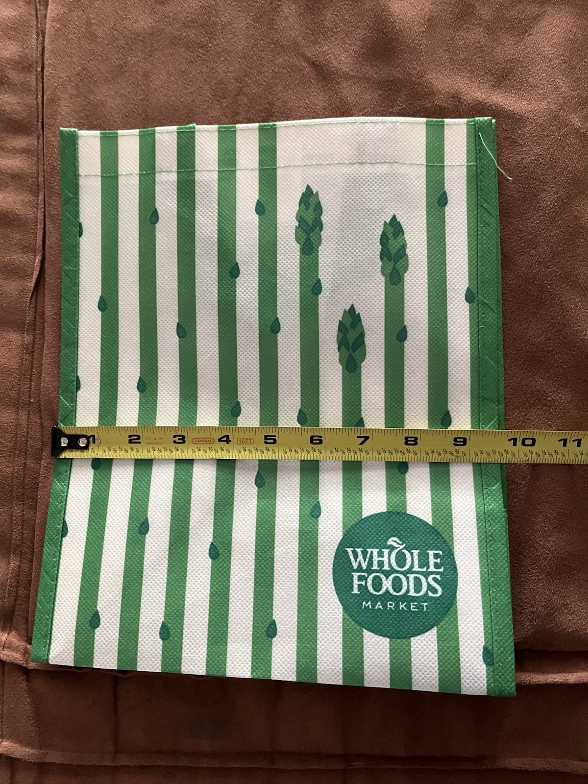 WHOLE FOODS MARKET Asparagus Small Reusable Shopping Grocery Tote Bag 3.5 Gallon