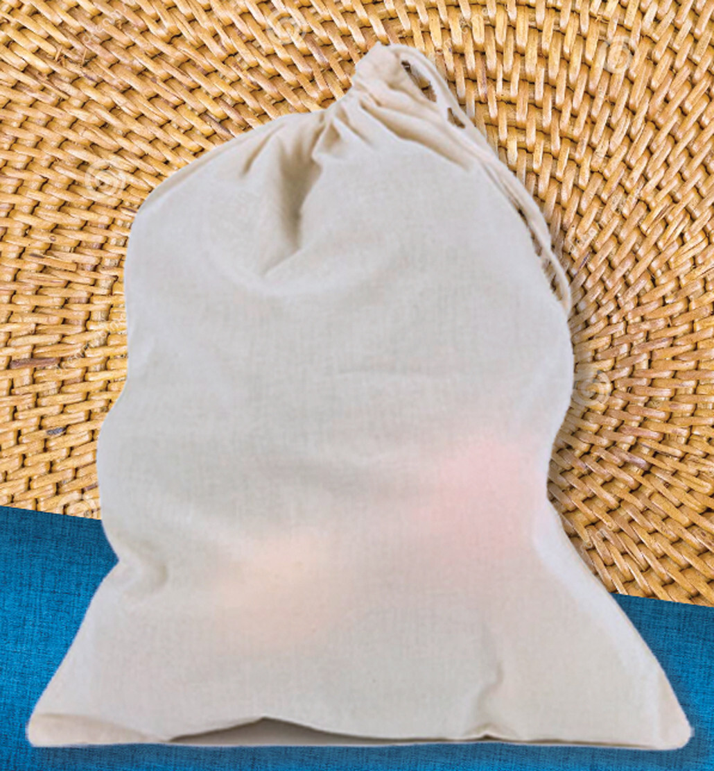 Single Drawstring Travel/Produce Bag, Organic Cotton, 12″w x 15″h, Crafting