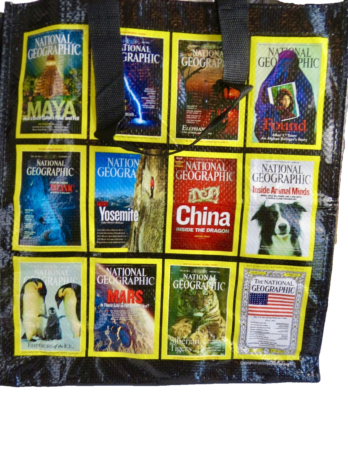National Geographic Magazine REUSABLE SHOPPING Tote BAG 125th Anniversary Covers