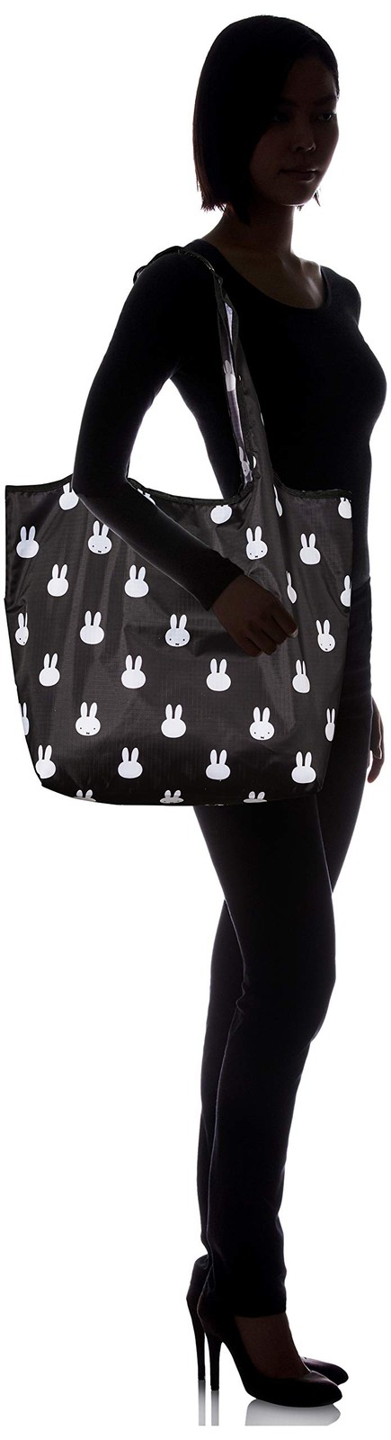 Miffy Foldable Eco Shopping Bag Black Face Reusable Tote Bag