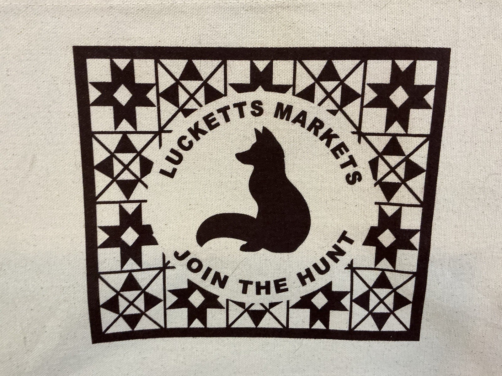 Lucketts Markets Burlap/Jute Farmer’s Market Tote/Shopping Bag
