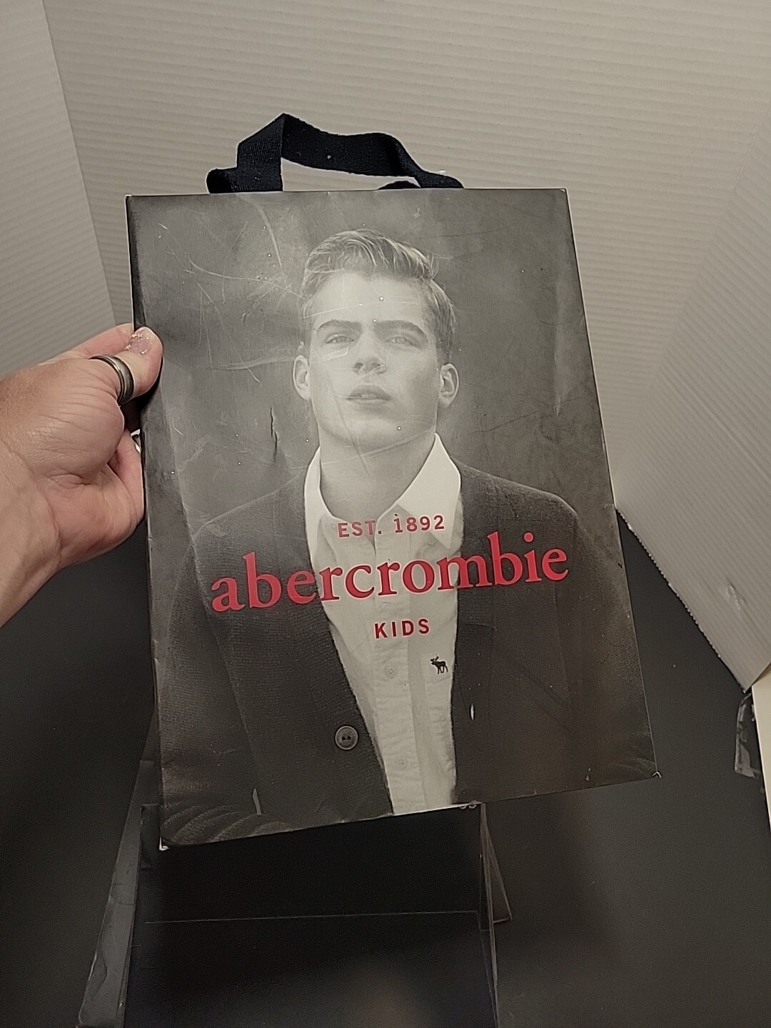 Set Of 6 Abercrombie & Fitch Shopping Bag Canvas Handles Model Photos