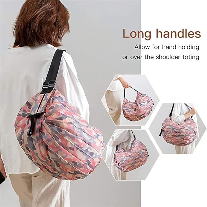 Reusable Grocery Bags with Handles Foldable Shopping Bags, Large Storage Bag