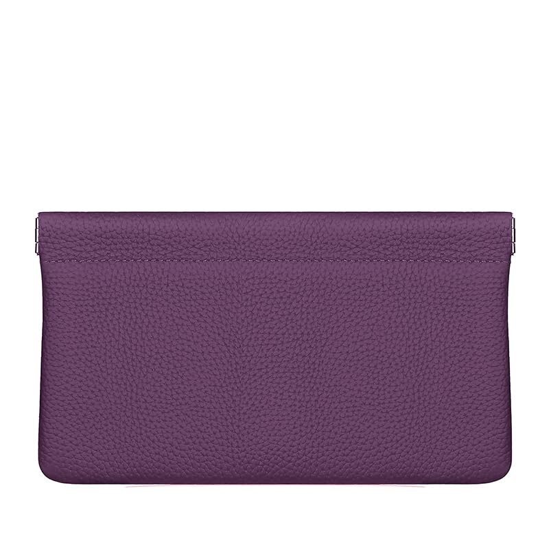 Genuine Leather Pocket Cosmetic Bag for Purse,Coin Purse Small, Purple