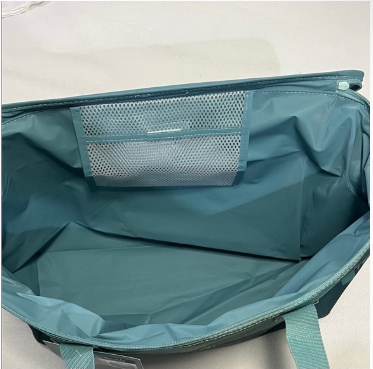 Trader Joe’s Large Reusable Insulated Shopping Bag Teal Zipper Foldable