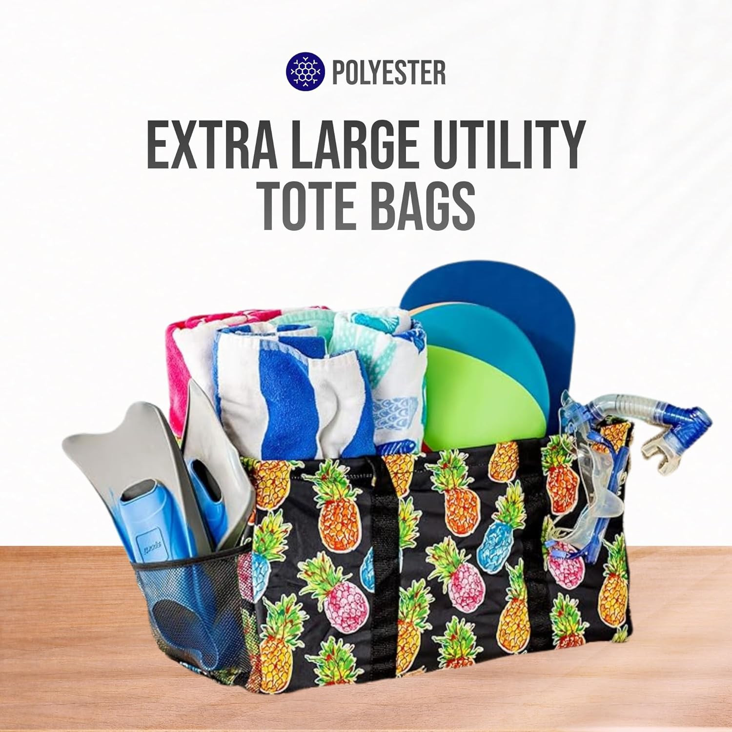 Extra Large Utility Tote Bag Oversized Collapsible Pool Beach Canvas Basket