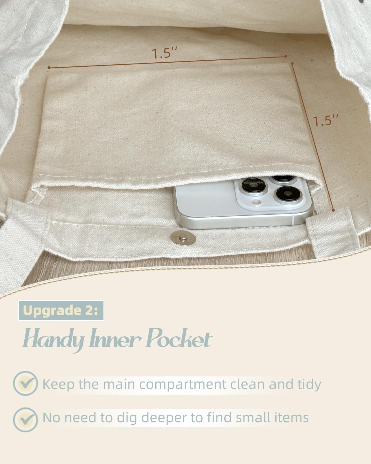 Aesthetic Cottonseed Pickle Canvas Tote Bag for Women – with Magnetic Buckle …