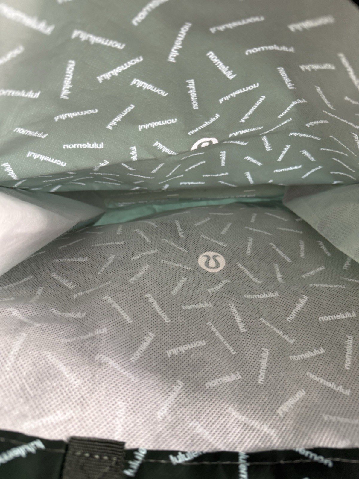2 Lululemon Large & Small Reusable Shopping Bag 2023 Holiday Edition Green Set