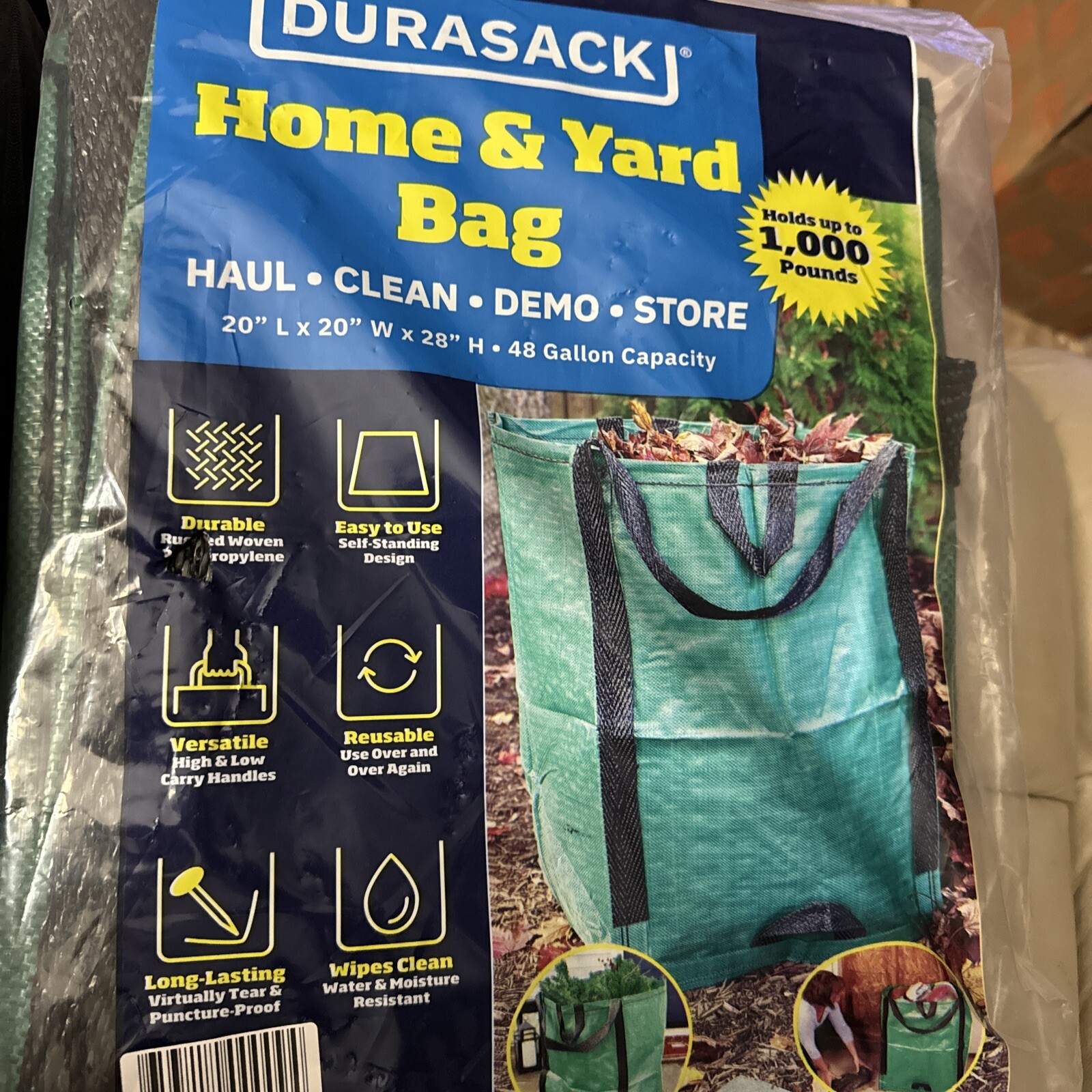 DURASACK Heavy Duty Home and Yard Waste Bag 48-Gallon Woven Polypropylene