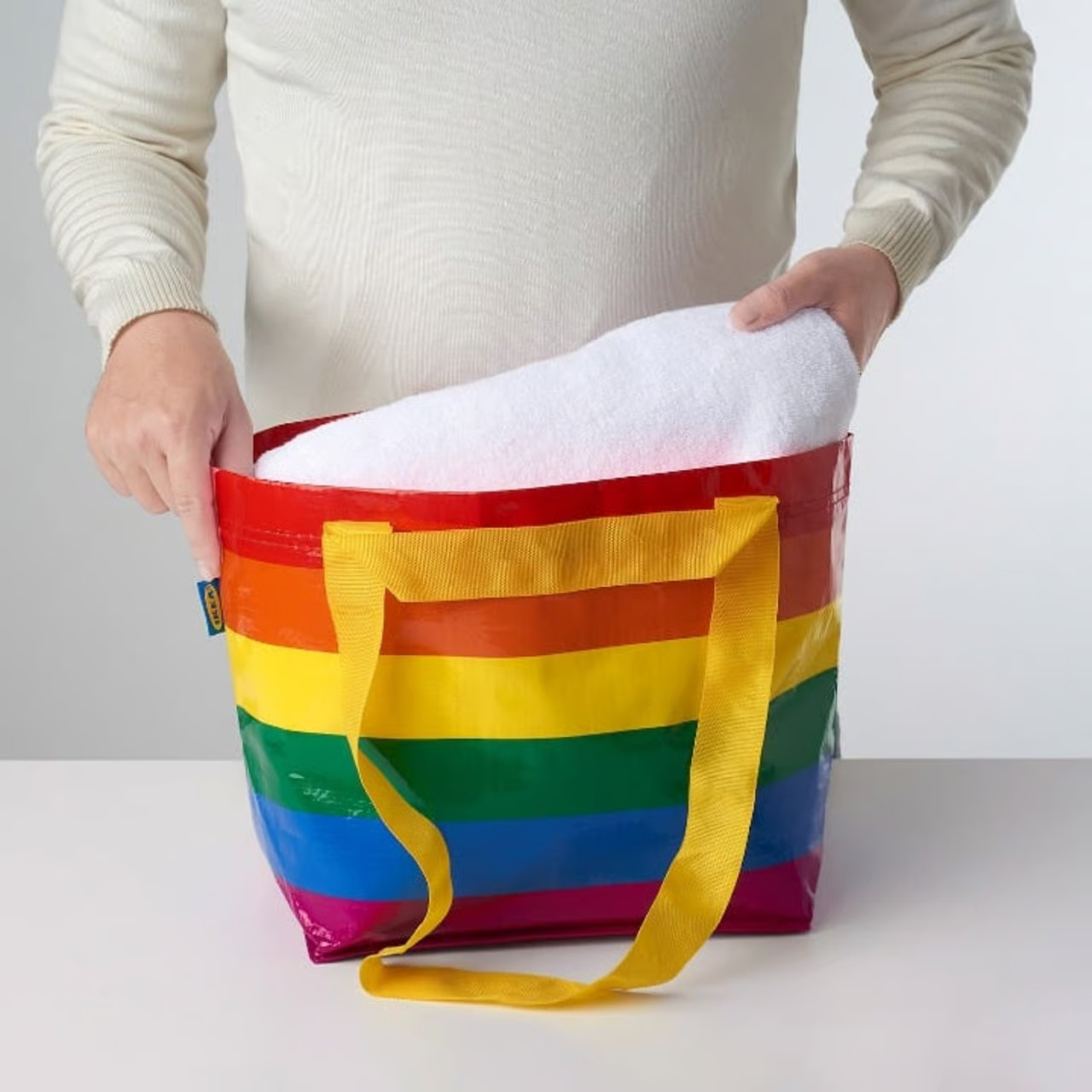 IKEA Storstomma Rainbow Bag Small Shopping Storage Gay Pride LGBT Ltd Ed