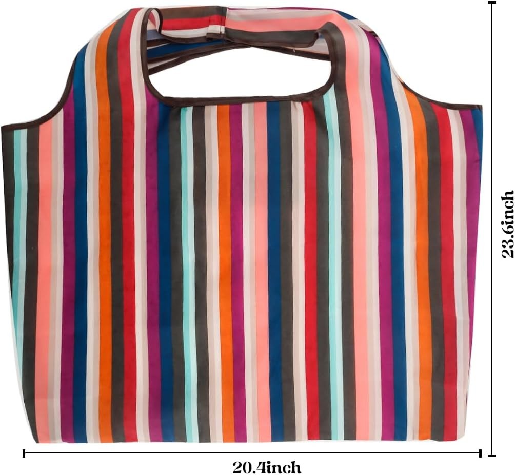 Reusable Grocery Bag 2 Packs Large Washable Foldable Eco Friendly Nylon Heavy