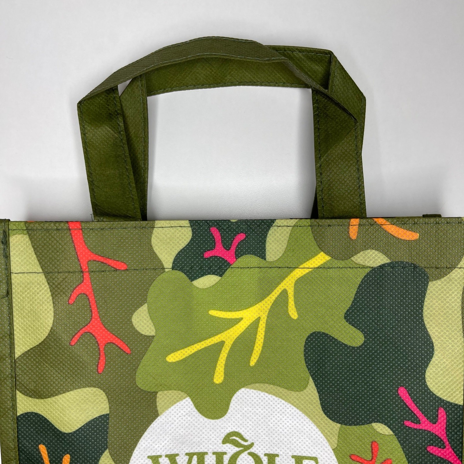 Whole Foods Market Mini Tote Reusable Shopping Bag — Green Garden Leaf Print NEW