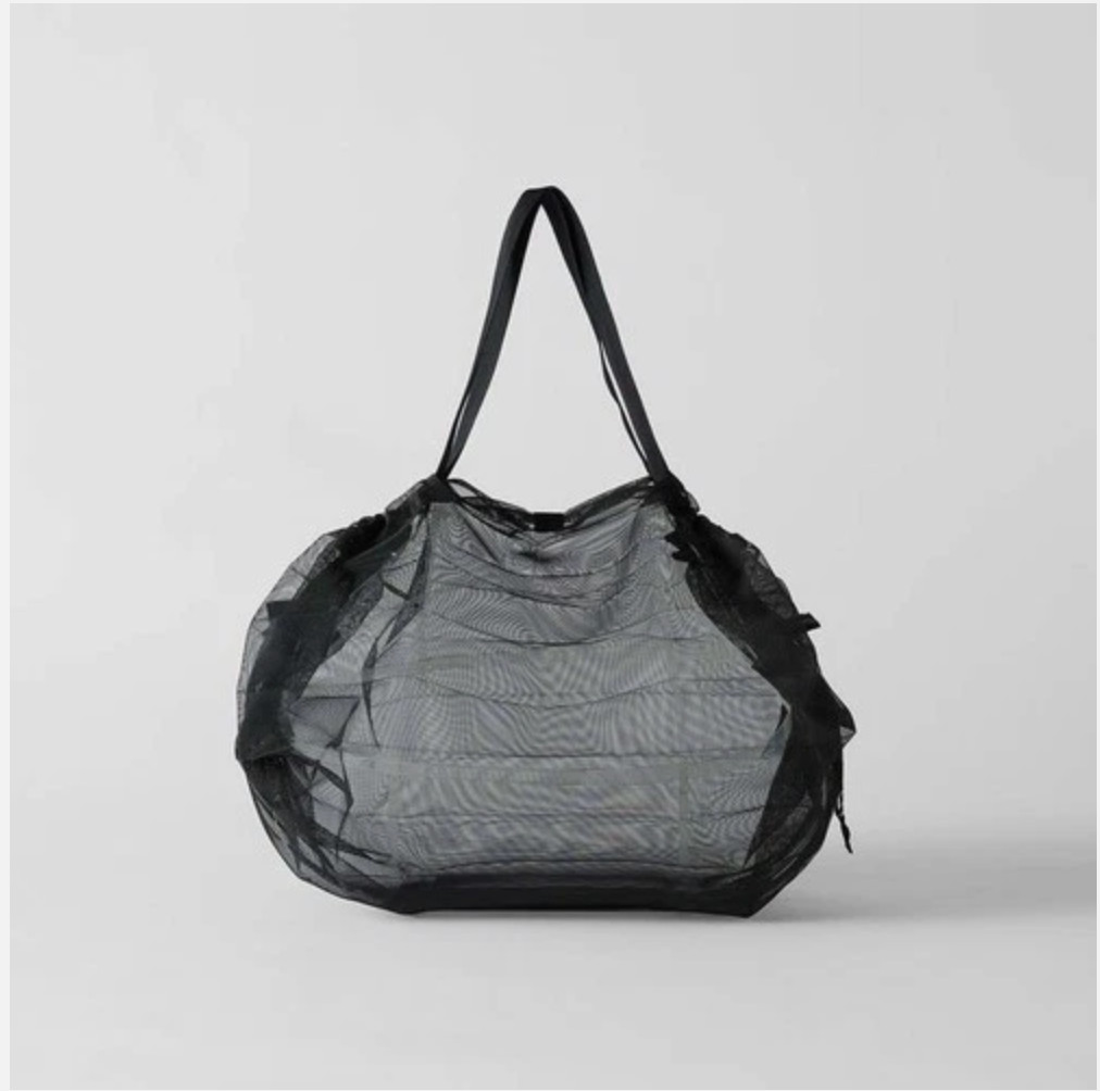 MARNA Shupatto Mesh Bag 25L Foldable Eco Bag Black Compact Japan