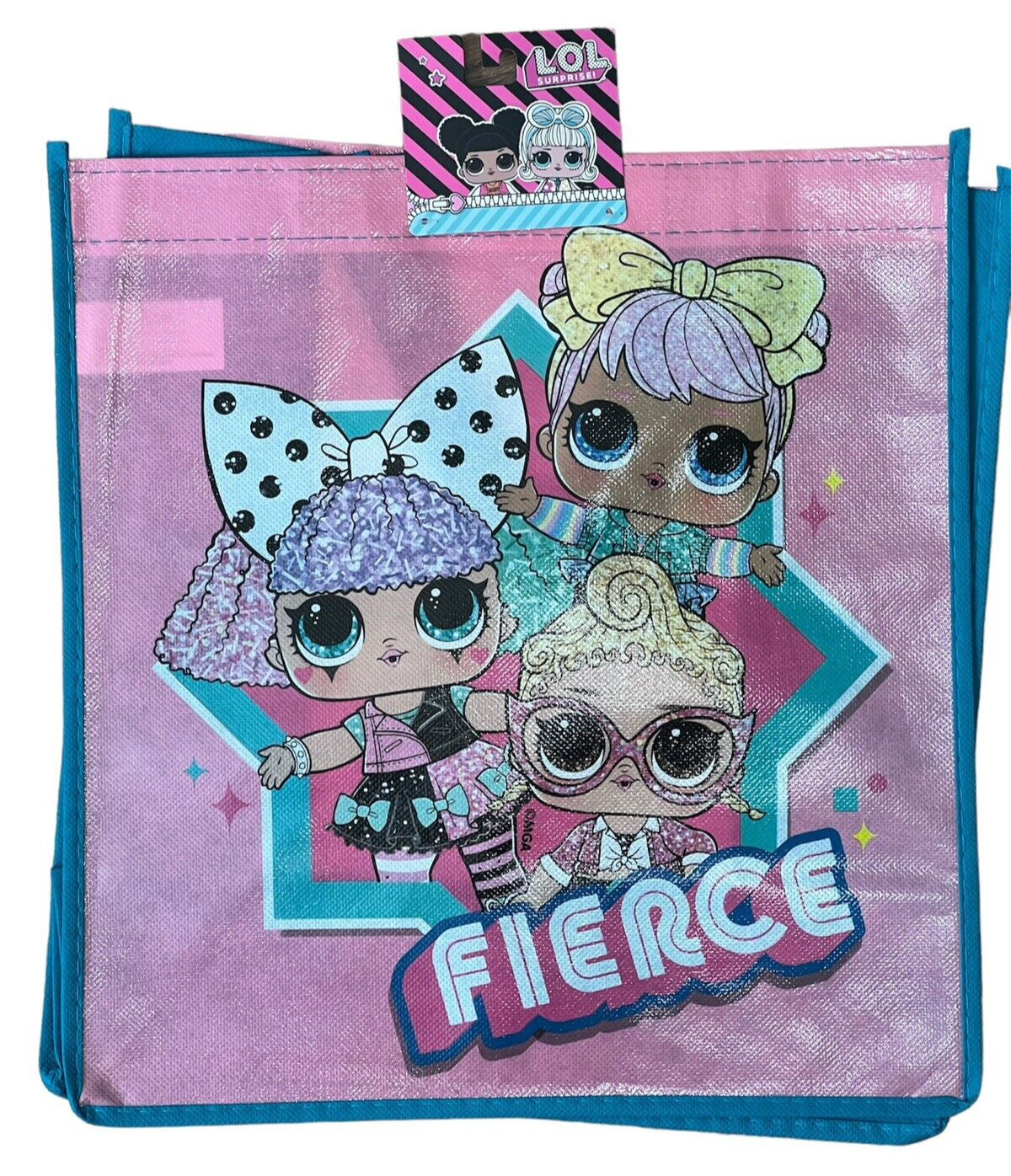 L.O.L. Surprise! Reusable Tote Bag “Fierce” Pink Eco Friendly 12 Inch X 13 Inch