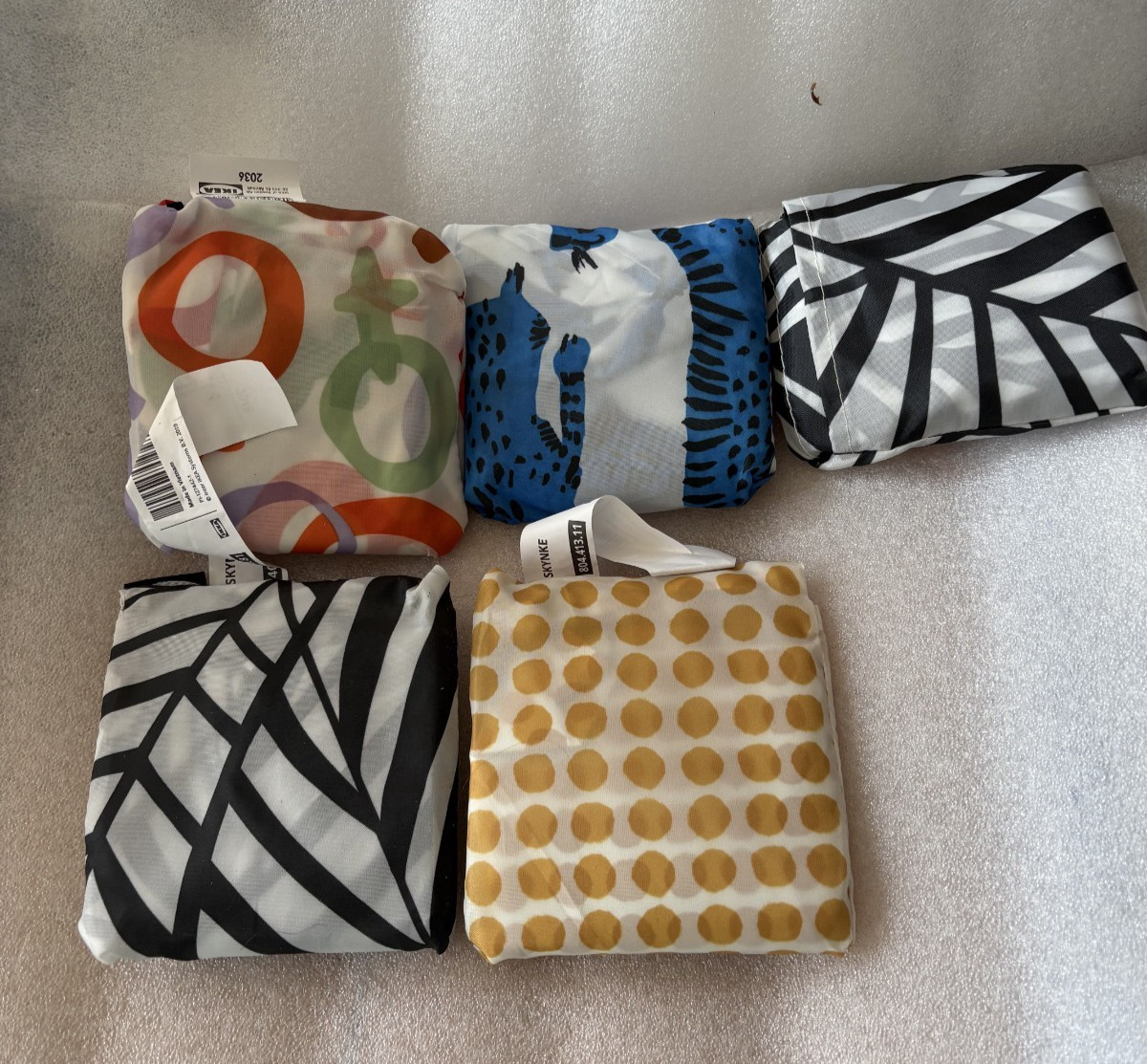 IKEA Grocery Bags Reusable Foldable Washable 5 Pack