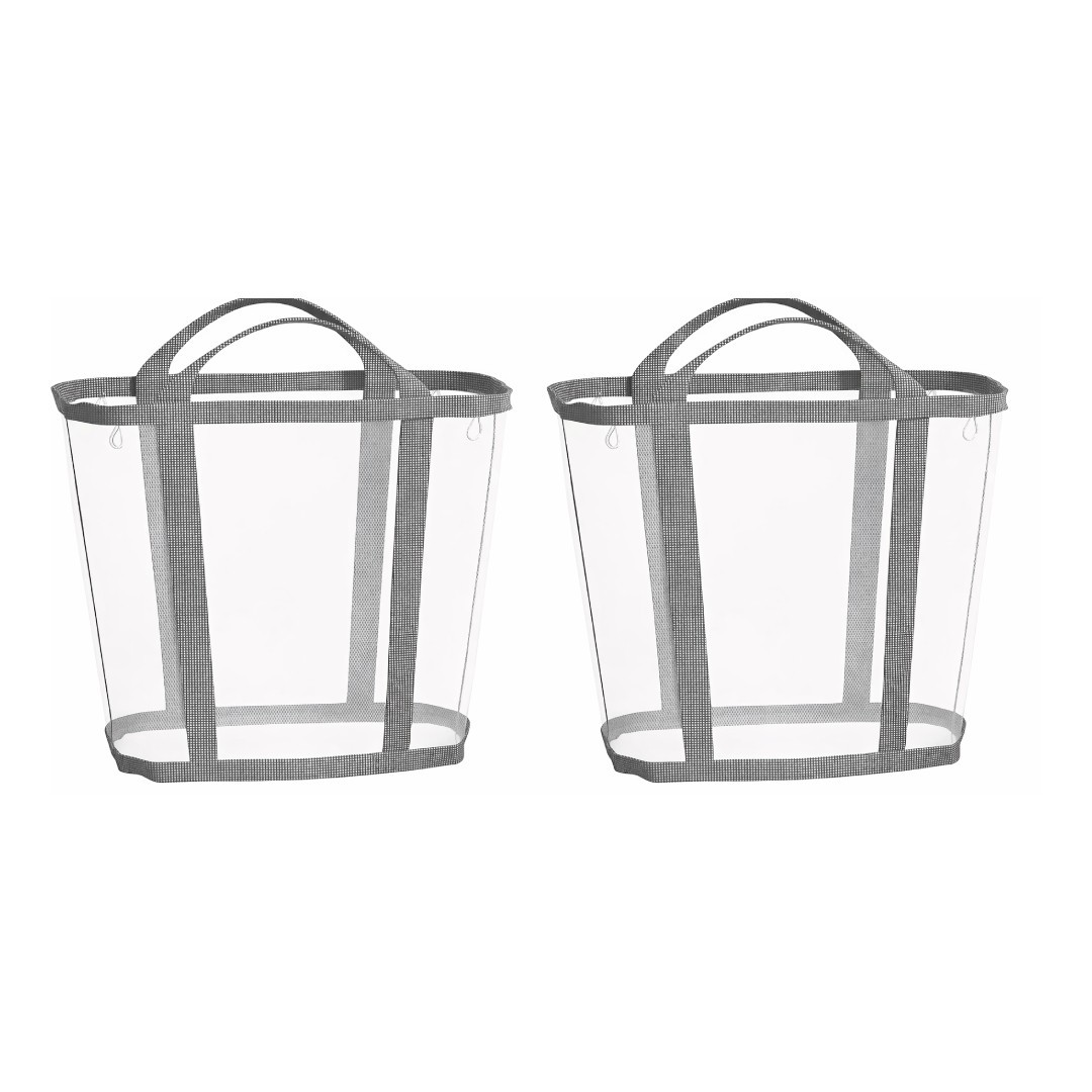 2 Pack Reusable Grocery Bags Heavy Duty Foldable Mesh Tote Large Shopping Bag