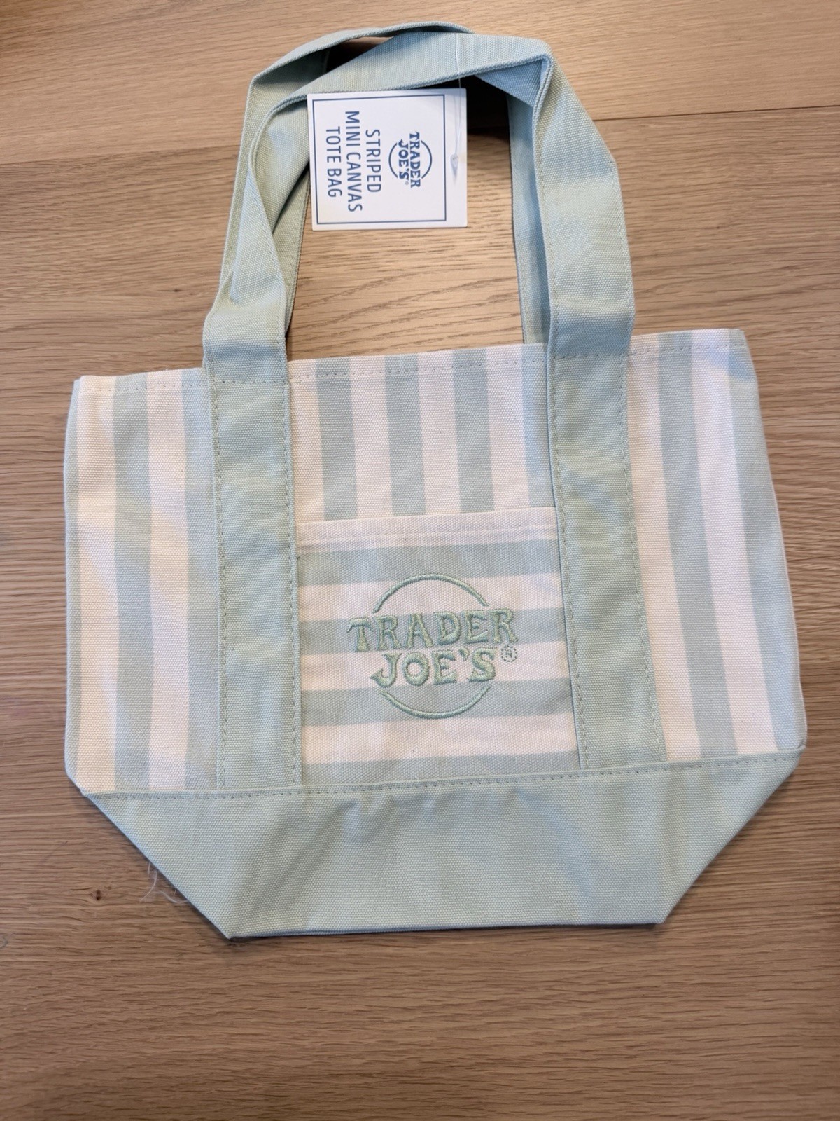 Viral Brand New Trader Joe’s Striped Mini Canvas Tote Bags All 4 Colors W/ Tags