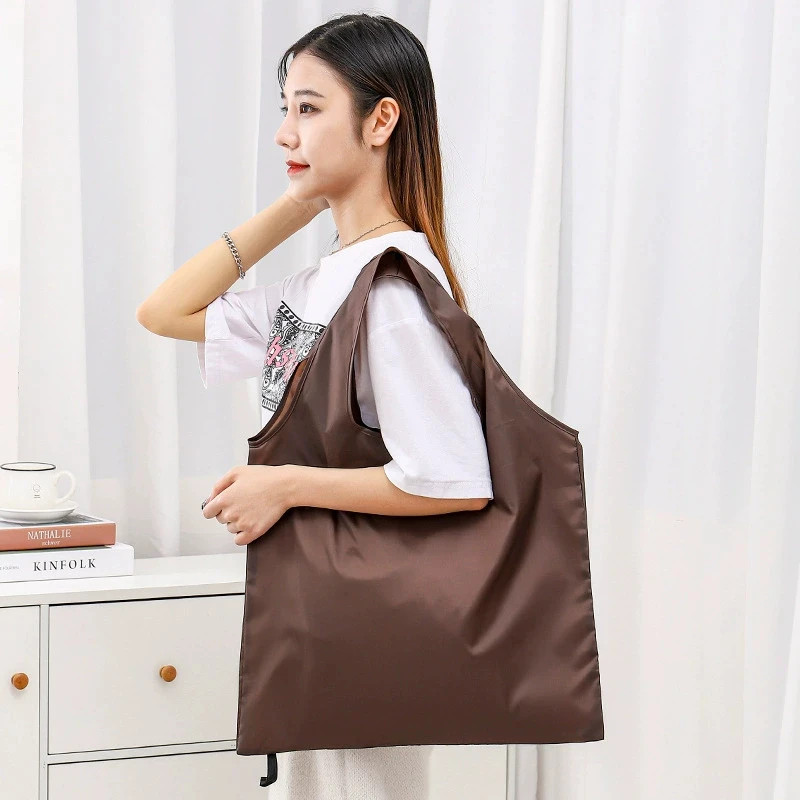5PCS Reusable Shopping Bags Foldable Grocery Travel Shoulder Polyester Handbag