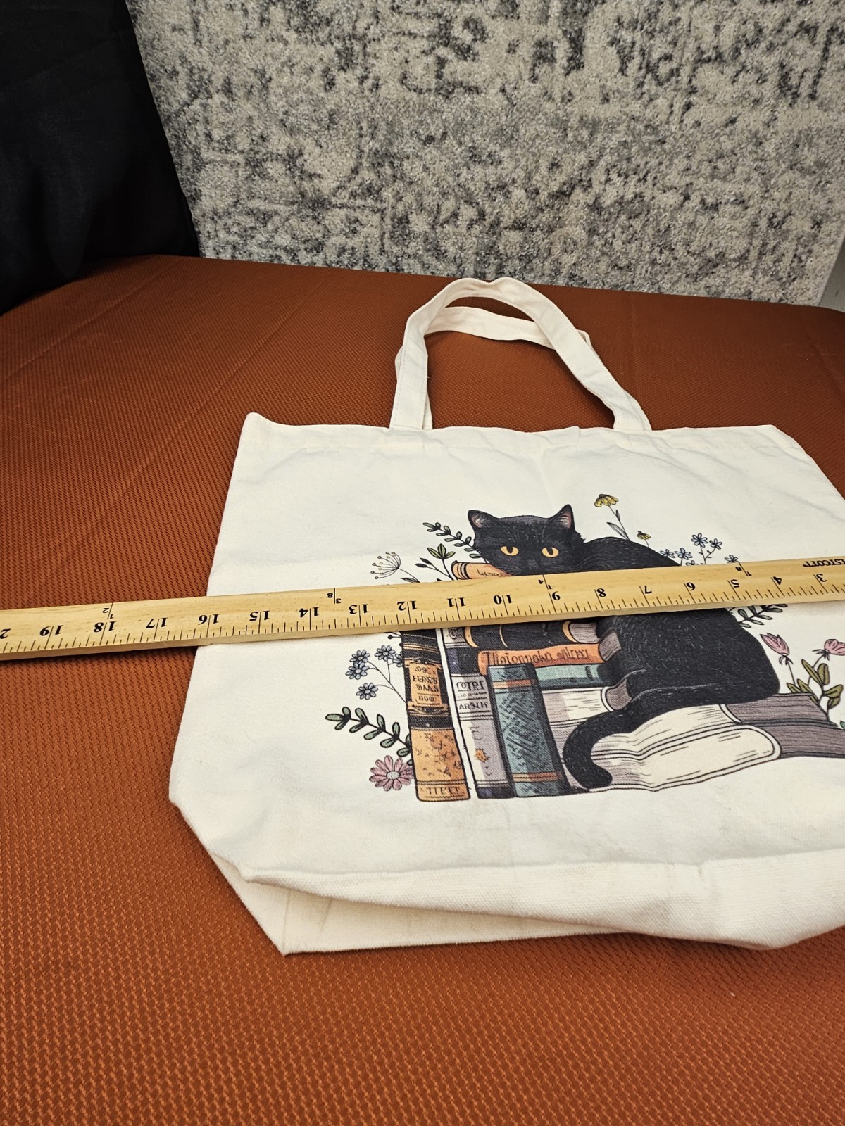 Cat and Book Tote Bag for Women Floral Book Cat Tote Bookish Tote Book Lover …