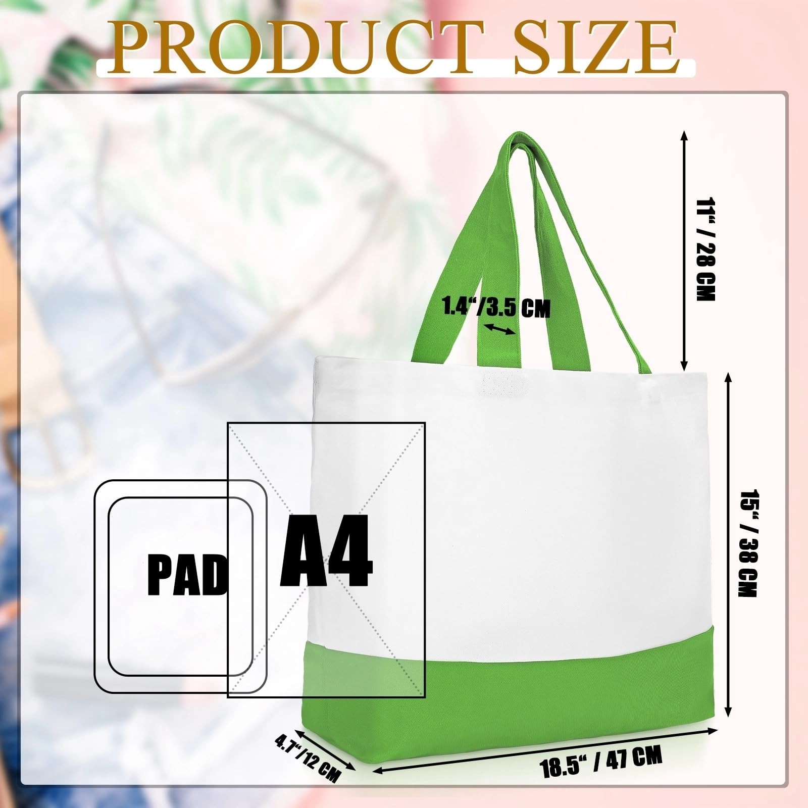 Epakh 12 Pcs Canvas Tote Bags Bulk 18.5 x 15 Inch Reusable Grocery Shopping B…