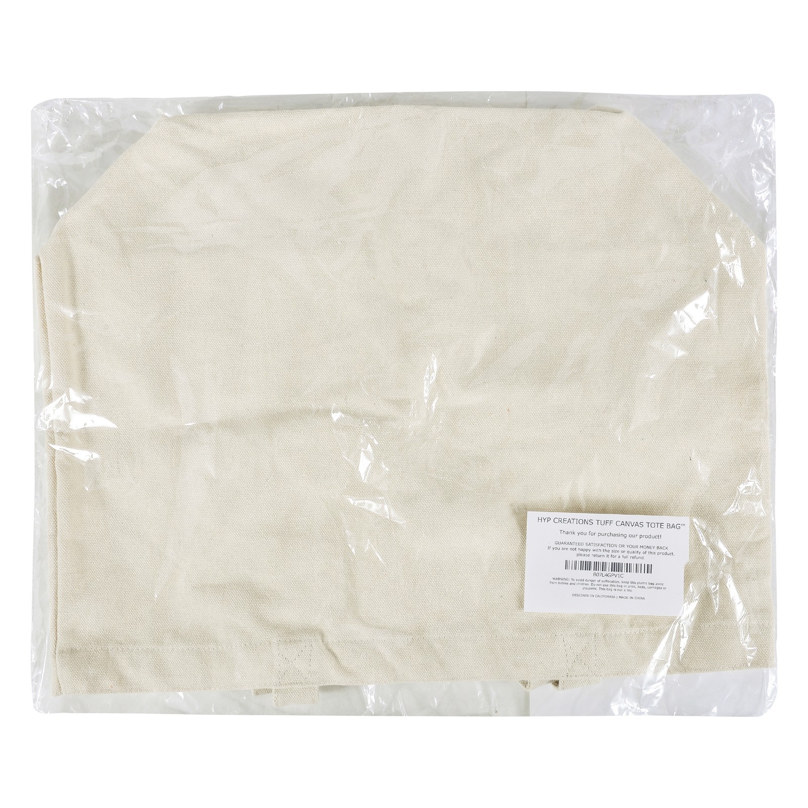 Heavy Duty Canvas Shopping Bags Natural Color Undyed Super Durable (2 Pack)