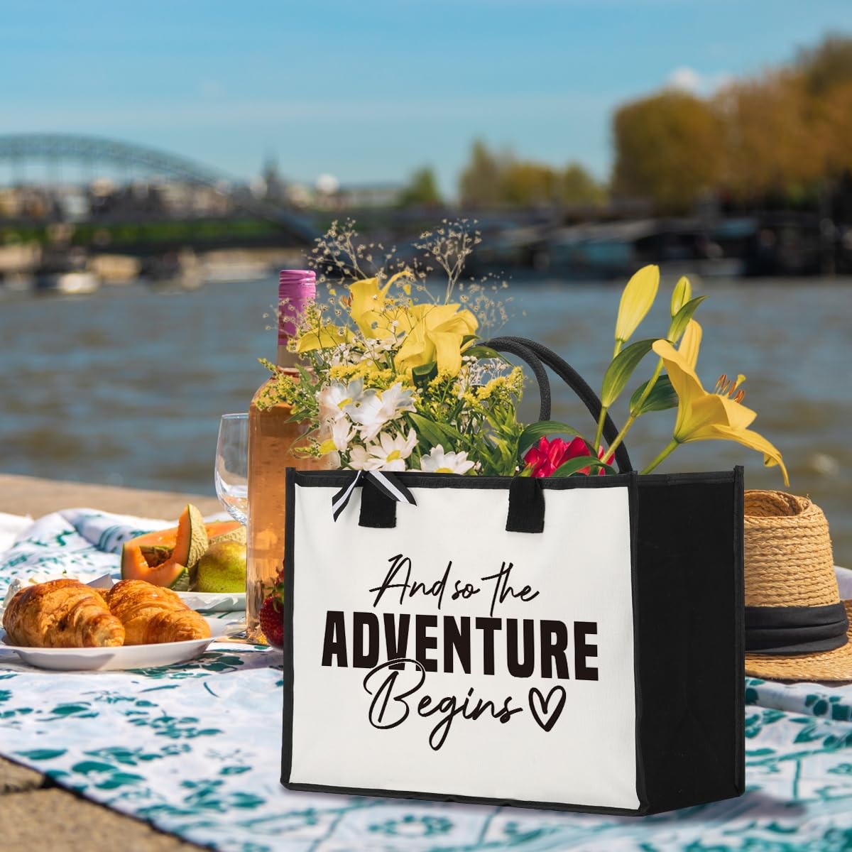 And So The Adventure Begins Tote Bag, Retirement Retired Gifts for Women Enga…