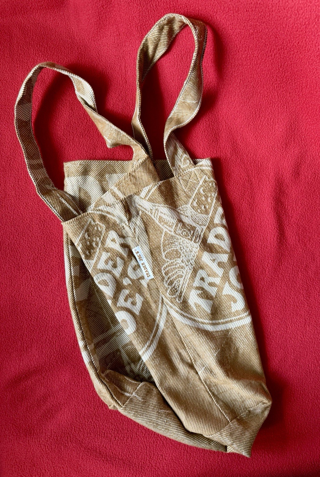 Trader Joe’s Very Rare Double Handle Canvas Logo Tan Tote Bag New Without Tags