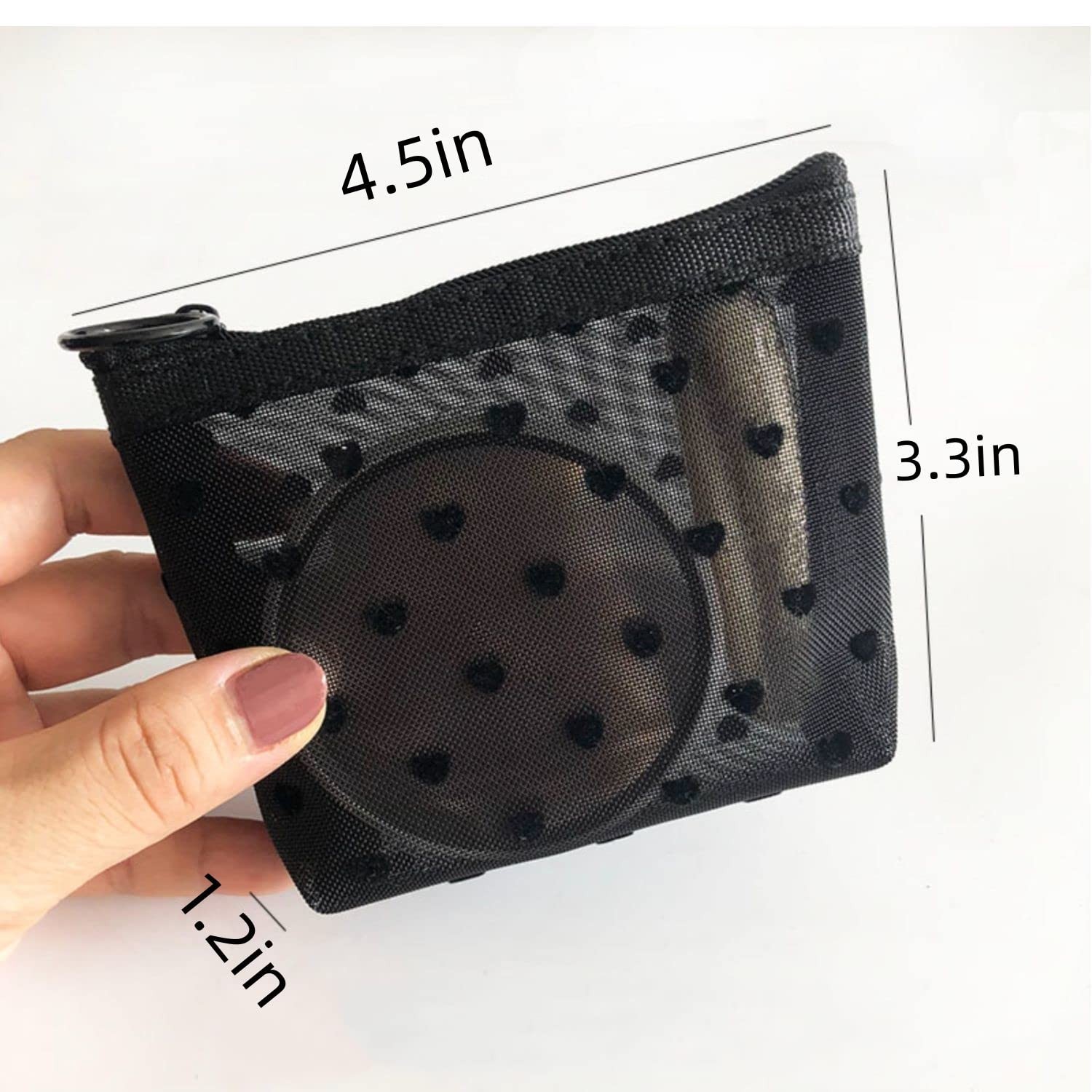 VEDO SHIPIN Zipper Mesh Makeup Bags, Mini Bag, Portable one size, D
