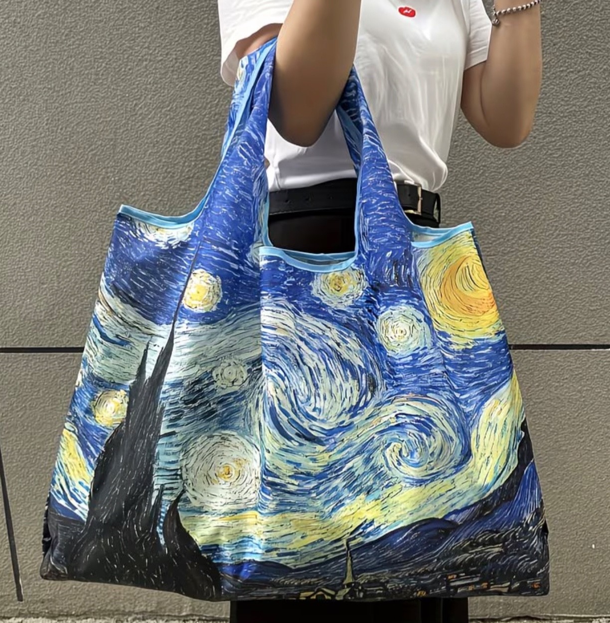 VanGogh The Starry Night Artsy Themed Bag Extra Large Tote LightWeight Boho Chic