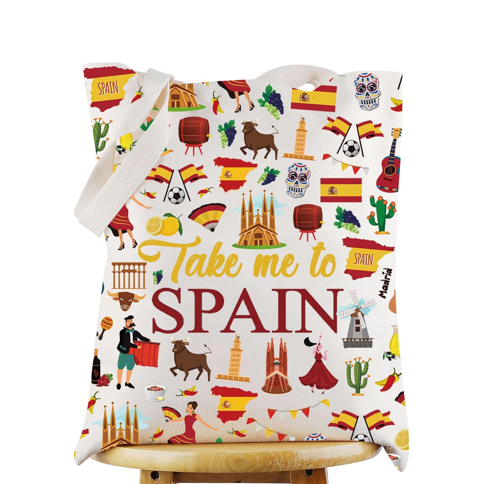 WZMPA Spain Travel Cosmetic Bag Spanish Souvenir Gift Take Me TG