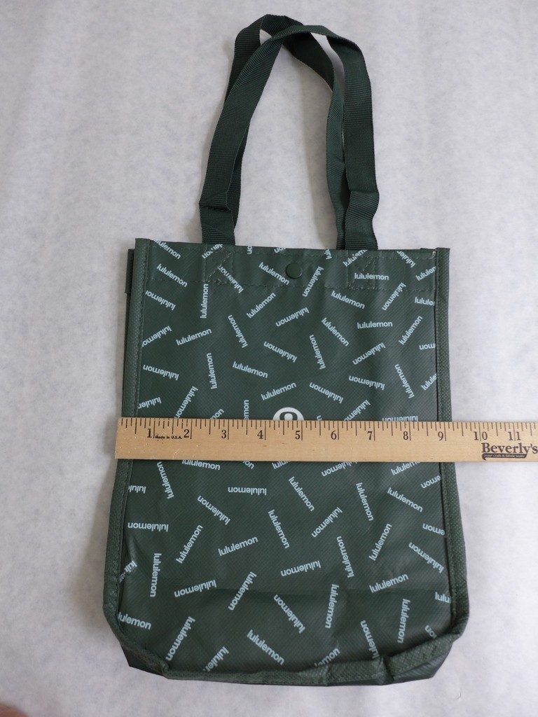 Lululemon lot of 3 Reusable Shopping Tote Bags Small Large White Black Green