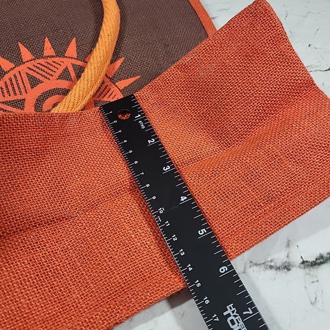 Shopping Tote Bag Woven Quality Brown Orange