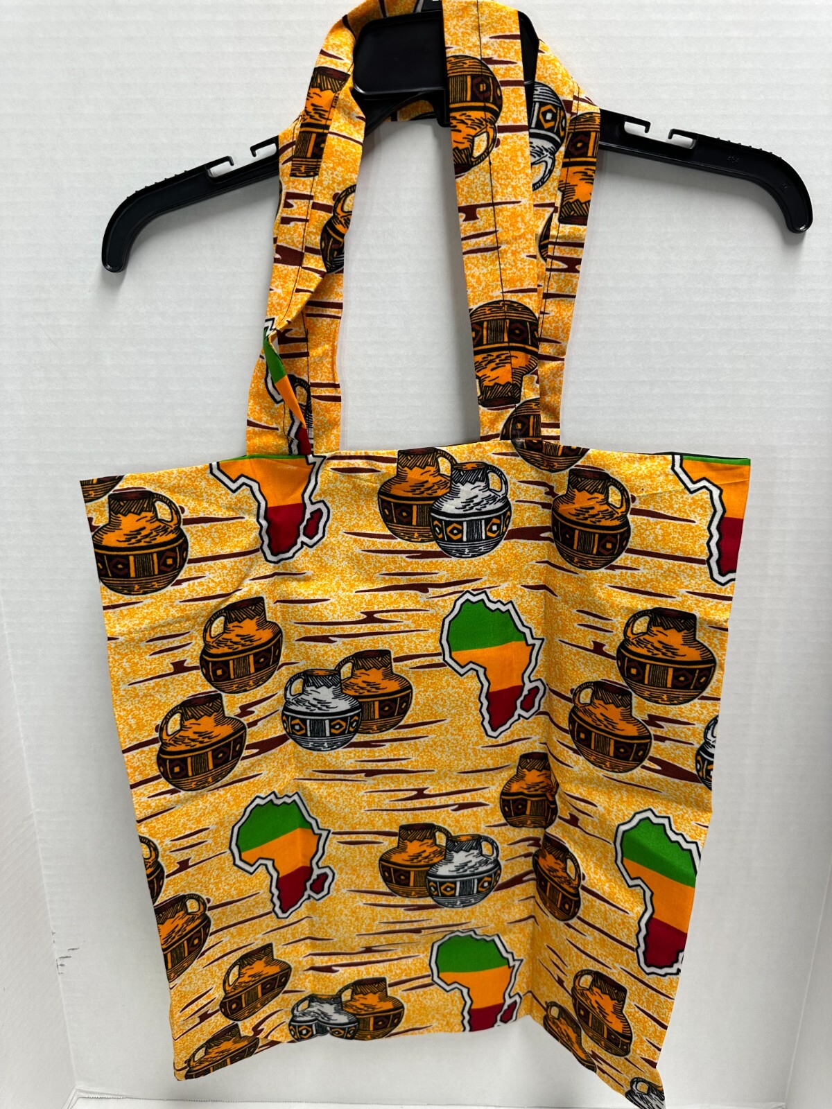 Hand made foldable reusable shopping bag from Burkina Faso unique African flare
