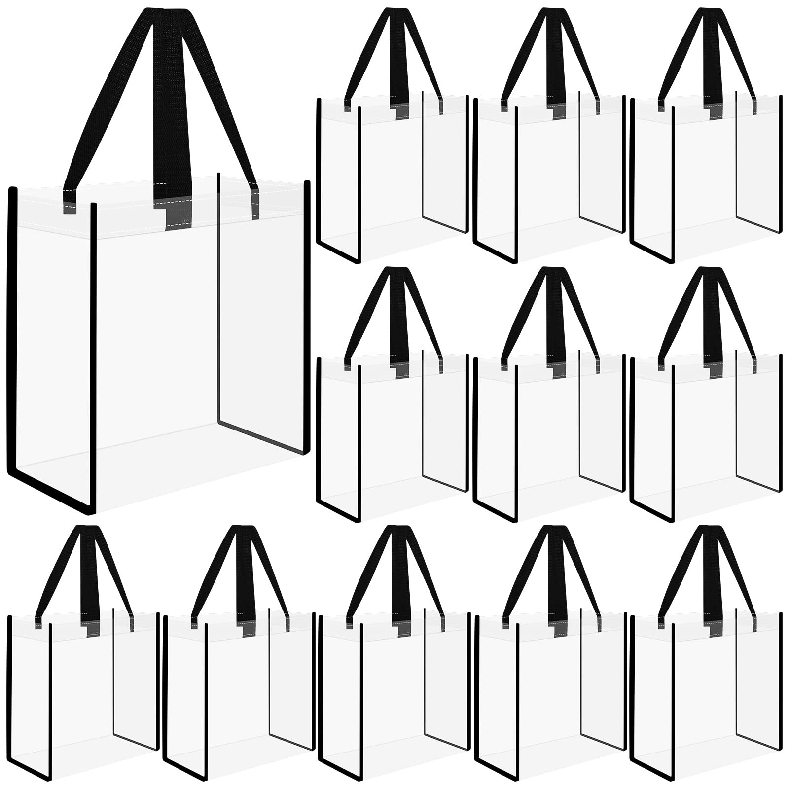12 Pack Clear Tote Bag Stadium Approved Plastic Tote Bag Transparent PVC Shou…