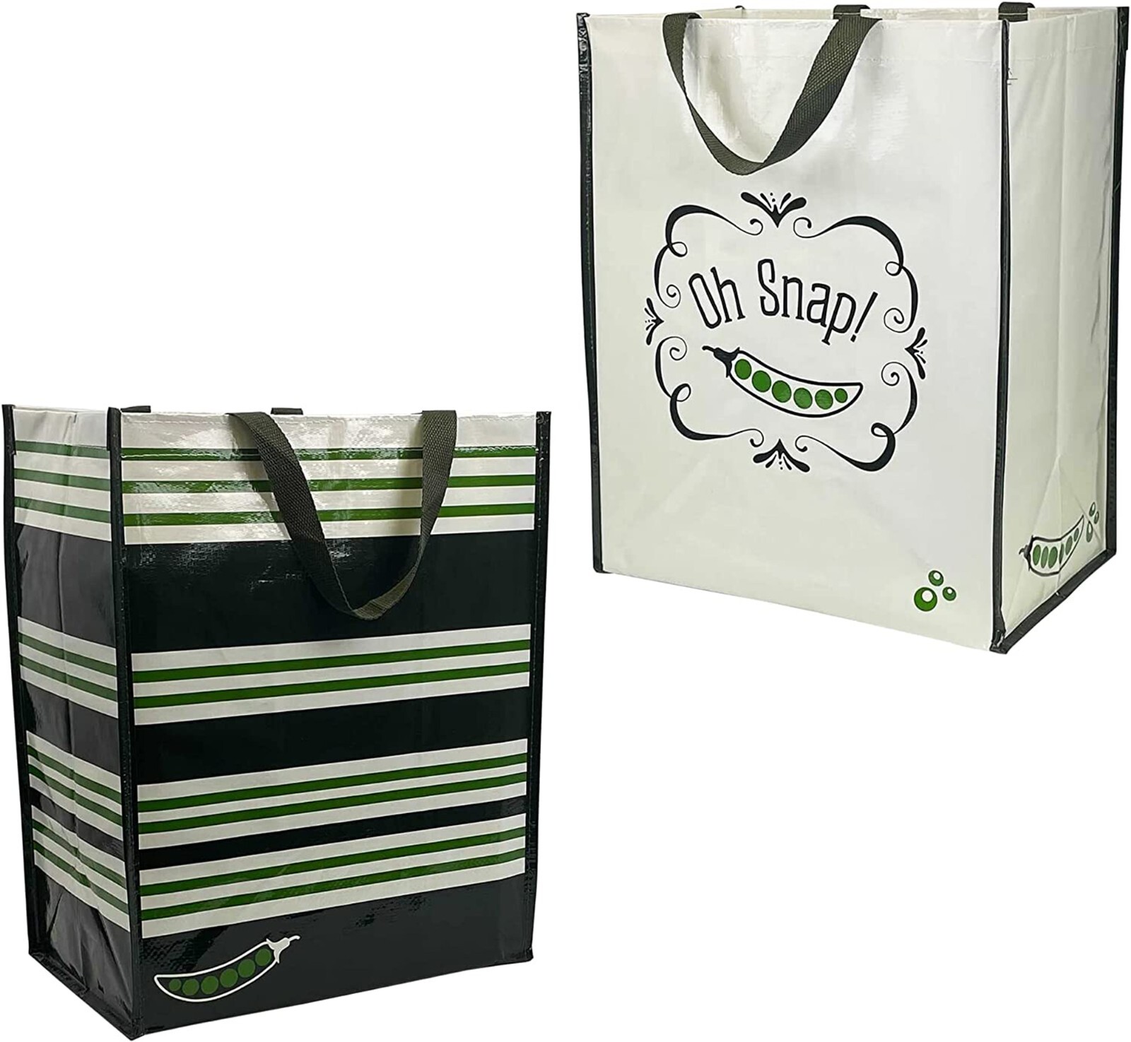 Large Tote Bag Shopping Camping Reusable Foldable Resists Water 2 Pack