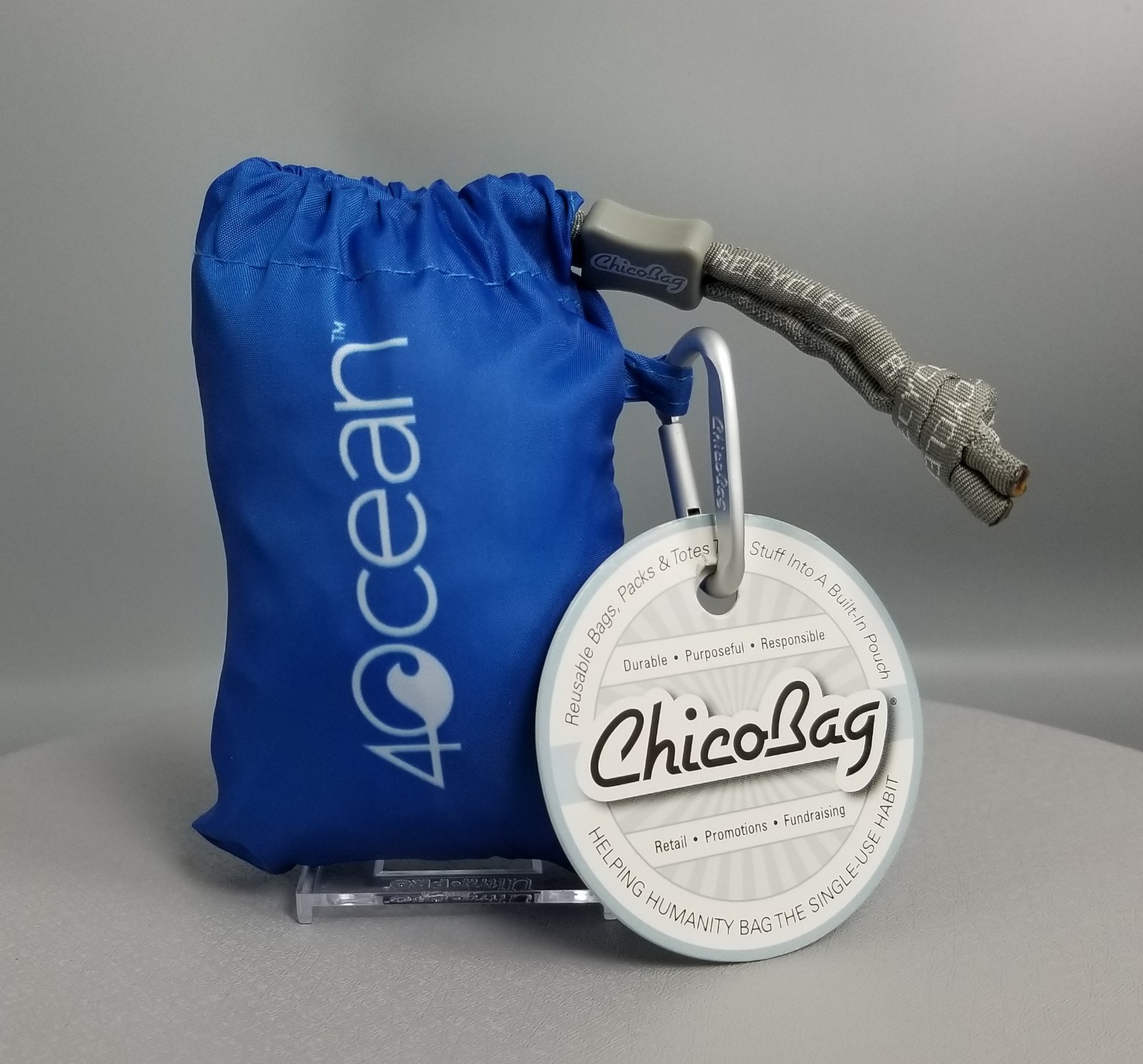 NEW 4OCEAN ChicoBag rePETe Crossbody Sling Tote w/ Carabiner Recycled Bag/Tote