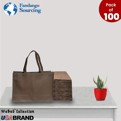 100 Non-Woven Shopping Bags Reusable Gift & Promotional Bag Wholesale In Brown