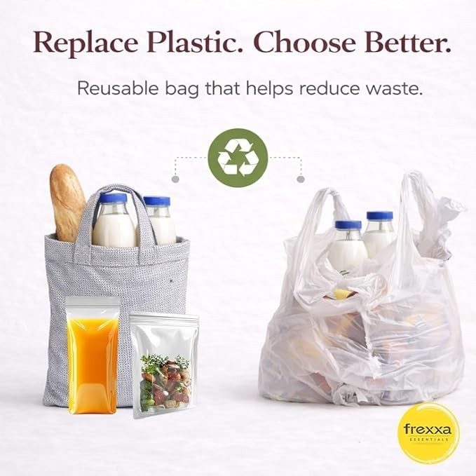 15 x 16 inch Eco-Friendly HDPE Carry Bag | Reusable Grocery & Market / 7 bags