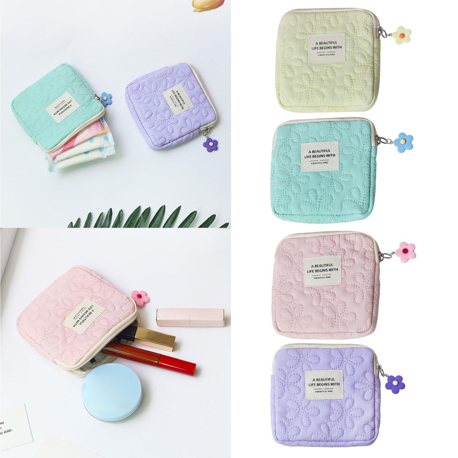 Thereisno Fashion Women Small Cosmetic Bag 11.5x2cm/4.53×0.78inches, Blue