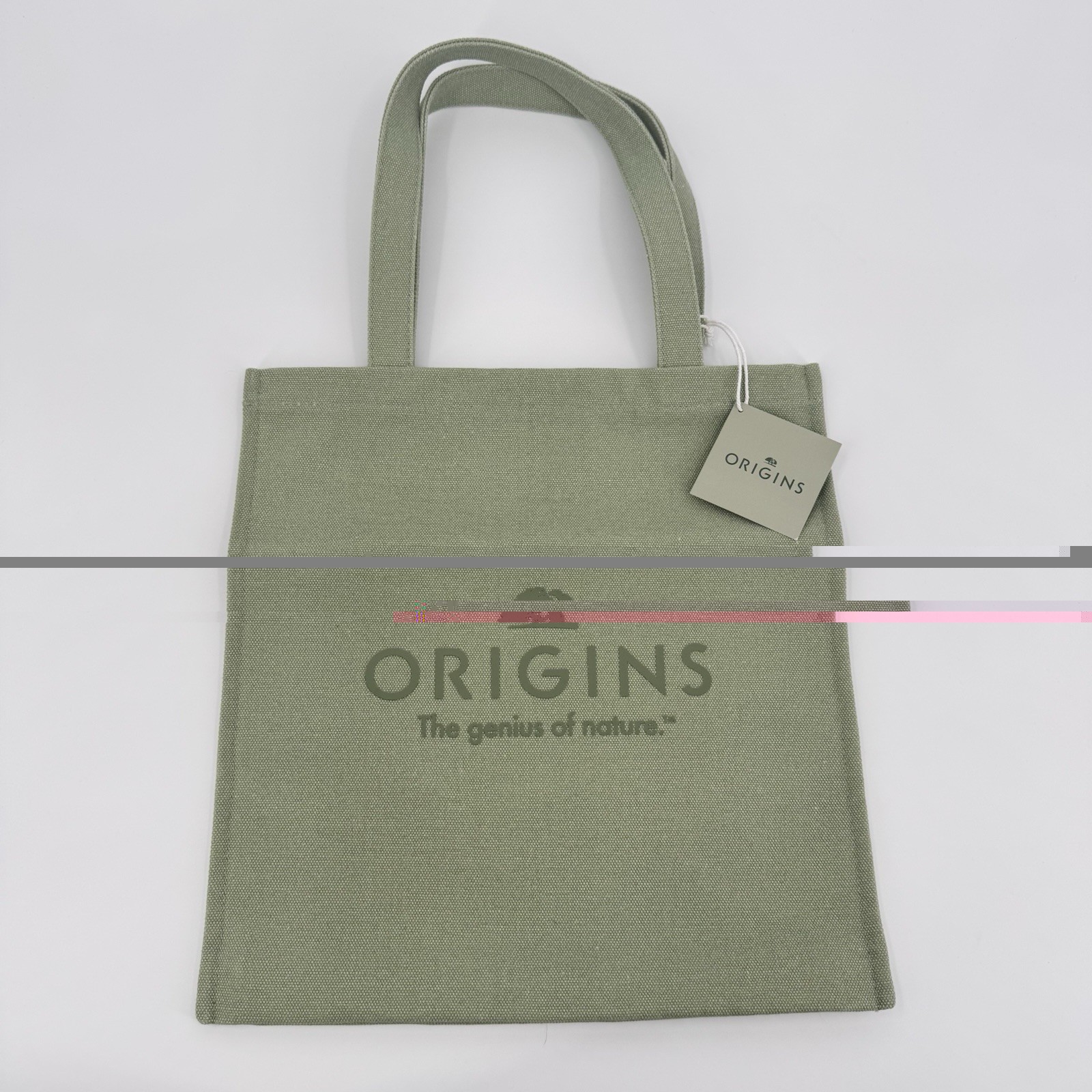 ORIGINS 13″ x 12 Reusable Canvas Tote Bag Olive Green Recycled Cotton Heavy Duty