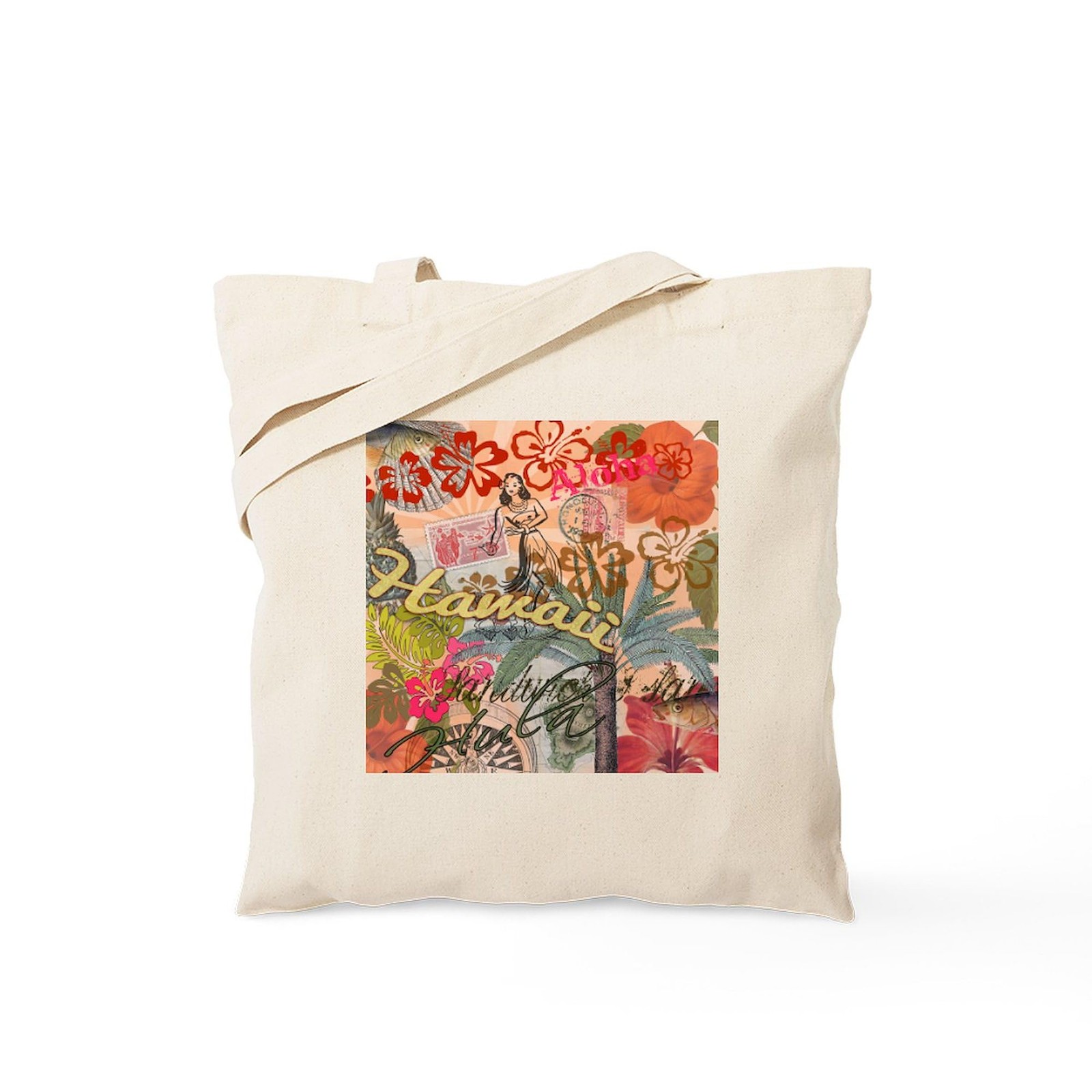 CafePress Vintage Hawaii Travel Colorful Hawaiian Tropical T Small, Khaki