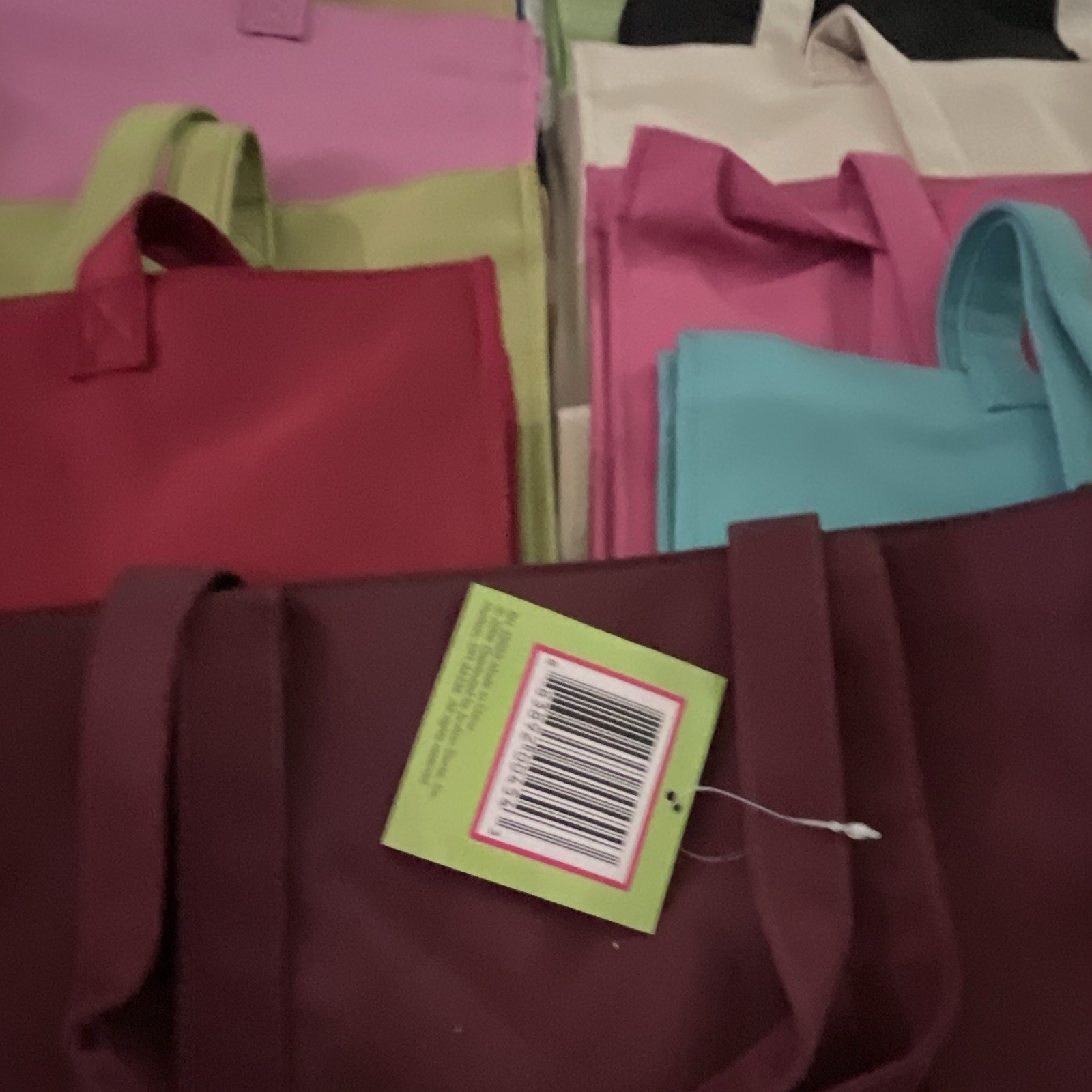 Purse n-make-it! Tote Bag Multicolor Solid with Zipper Pocket 16×12 in