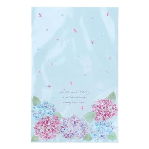 HEADS AJS-OP3 Hydrangea Gift Bags Made in Japan OPP Bags 15 x 23cm Blue 50