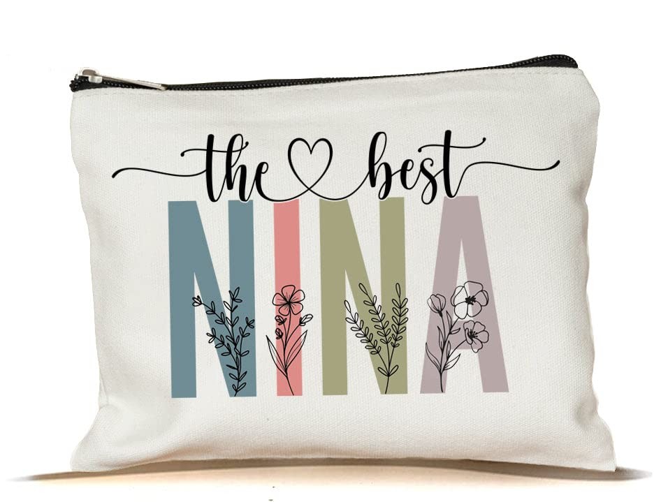 PTDShops Nina Makeup Bag – Multicolor, 7’x9.8′ – Women’s Travel White