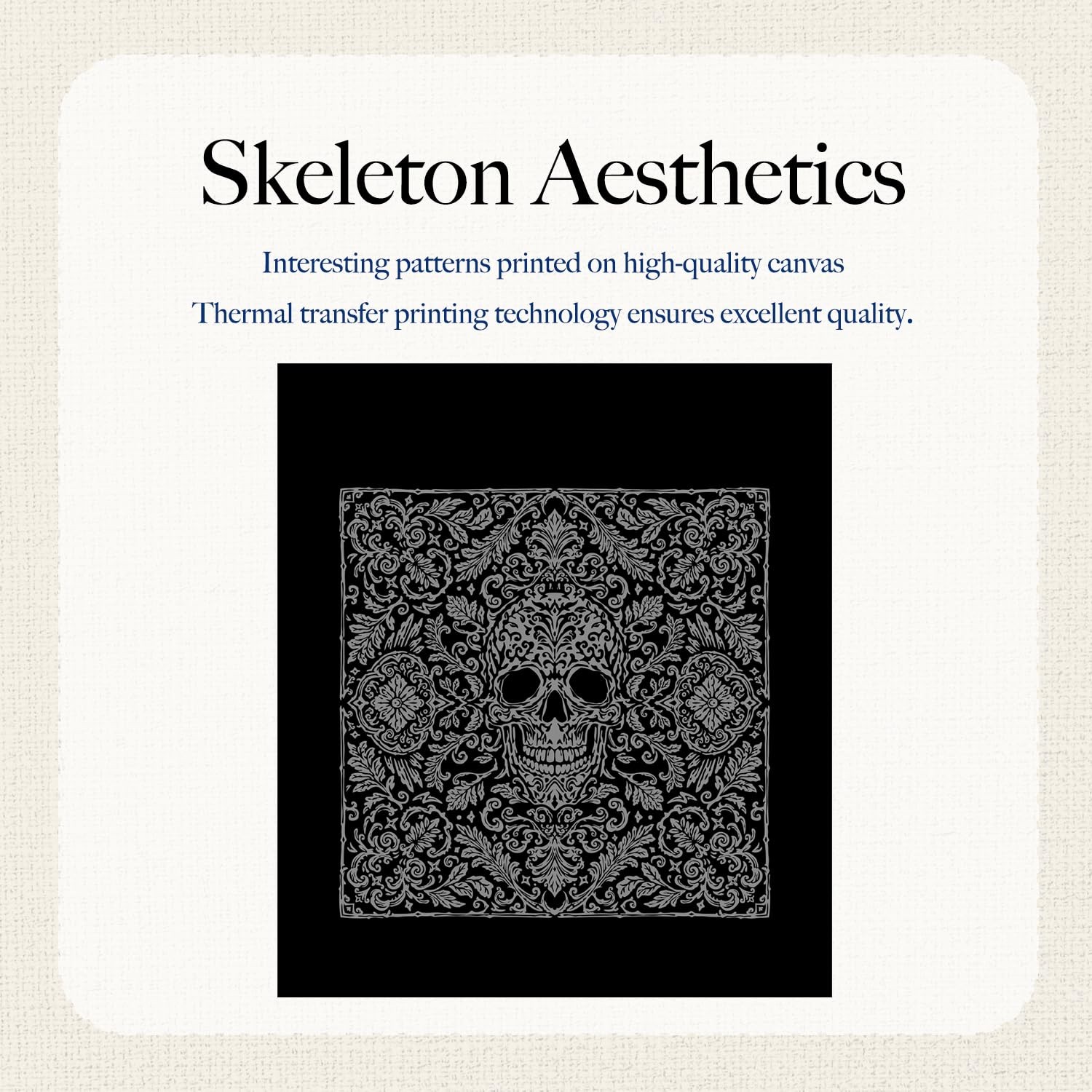Aesthetic Canvas Tote Bag with Pattern for Women, Stylish Funny Goth Skeleton…