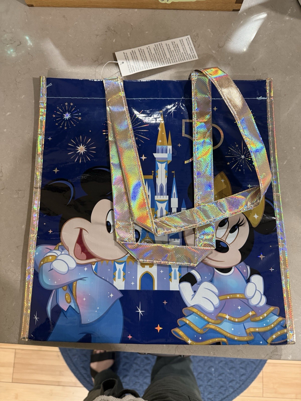 Walt Disney World 50th Anniversary Character Reusable Tote Bag Double Handles