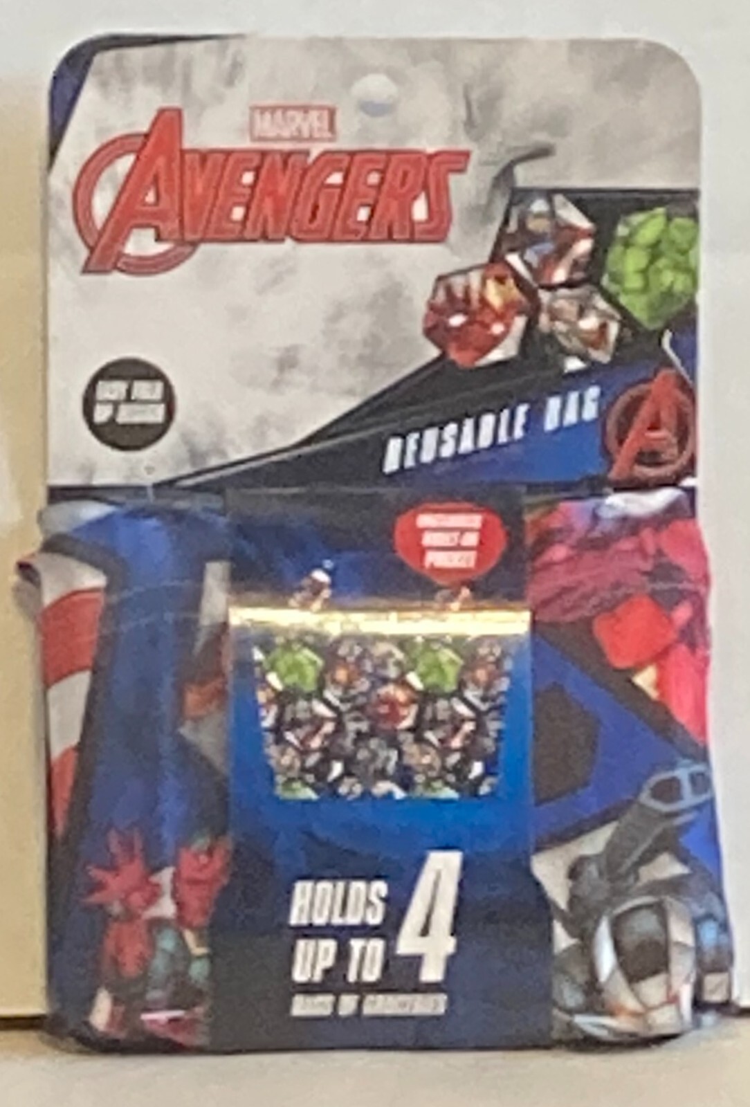 Avengers Reusable Grocery Bag 23″ x 16.5″ Pocket Easy Fold Up
