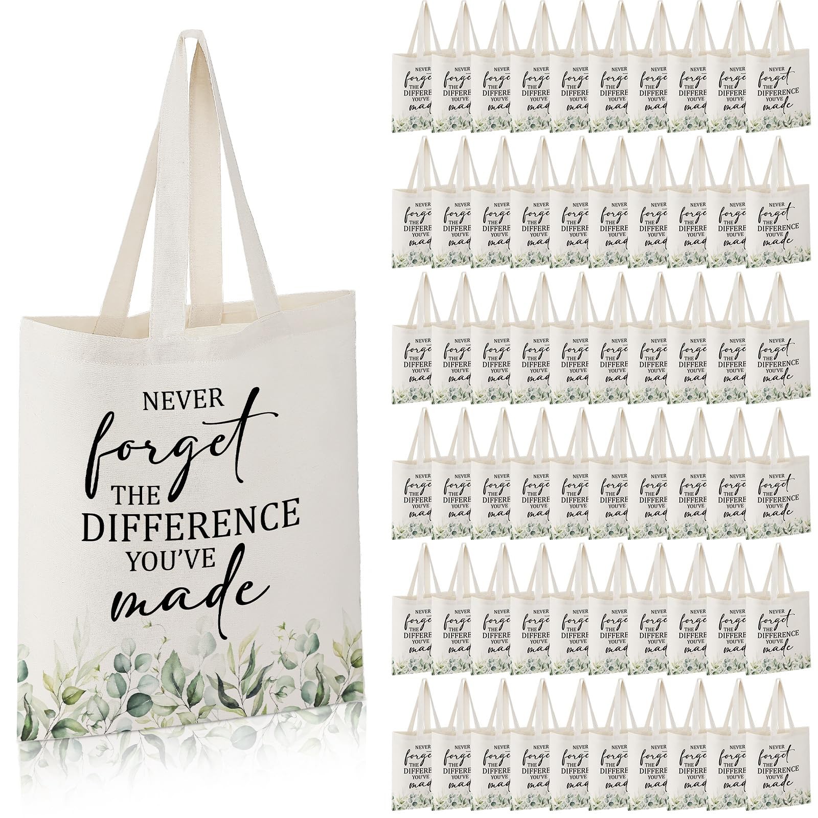 60 Pcs Employee Appreciation Gift Totes Bulk Inspirational Canvas Bags Reusab…