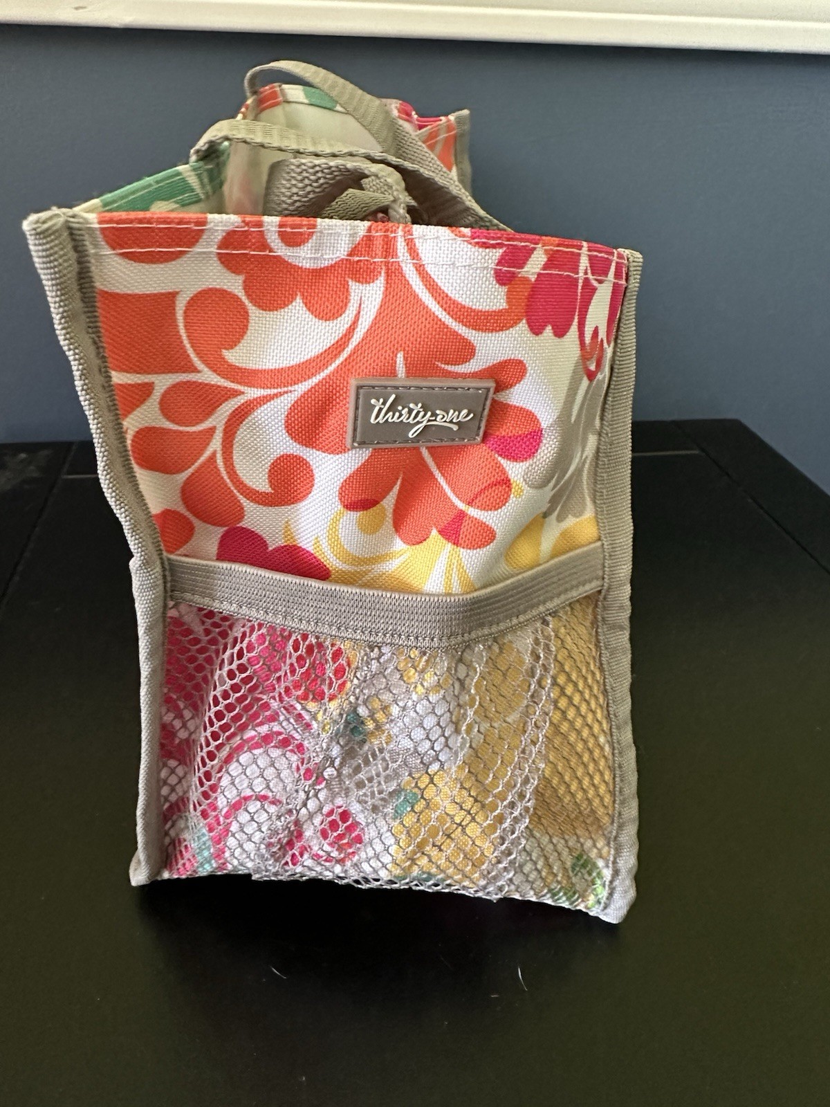 Thirty-One Keep It Island Damask Caddy Tote Bag 13” Colorful Floral Beach Pool
